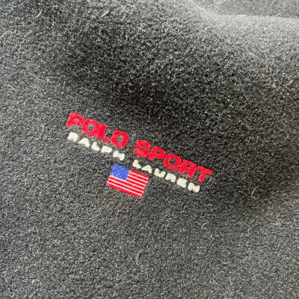 Polo‎ Sport Scarf Mens OS Black Fleece Embroidered Logo USA Vintage Ralph Lauren